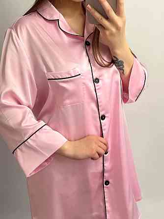 Женская ночная рубашка удлиненная шелковая М Зефирный Харьков