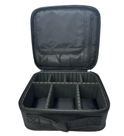 Черная Органайзер бокс із дзеркалом бьюті кейс косметичка валіза сумка для зберігання косметики та приладдя 26х23х10 см Коломия