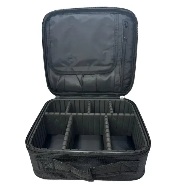 Черная Органайзер бокс із дзеркалом бьюті кейс косметичка валіза сумка для зберігання косметики та приладдя 26х23х10 см Коломия - фото 5