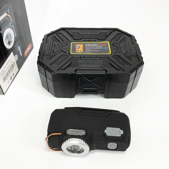 Багатофункціональний армійський ліхтар D50-SMD - індикація заряду, запальничка. ID-727 Колір: чорний Київ - фото 6