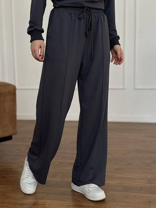 Жіночий спортивний костюм із широкими штанами Сірий M/L Харків - фото 9