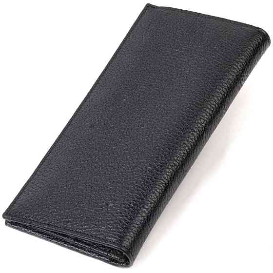 Чоловічий вертикальний гаманець із натуральної шкіри CANPELLINI 21898 Чорний Київ