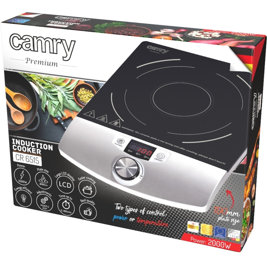 Плита настільна Camry CR 6515 індукційна/ конфорок:1/ 20-2000Вт/ 60°-240° С/ склокераміка Винница - изображение 7