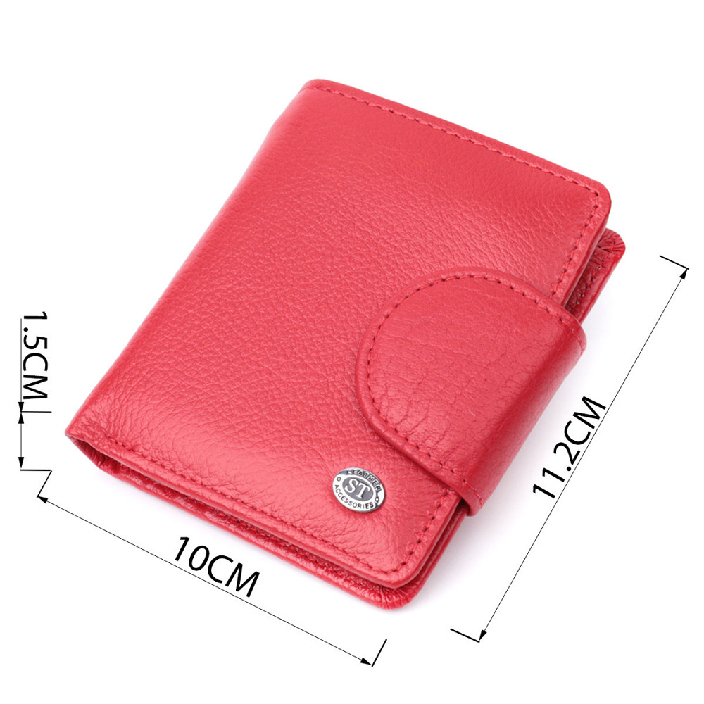 Яркий кошелек для женщин с карманом для монет из натуральной кожи ST Leather 22726 Красный Киев - изображение 3