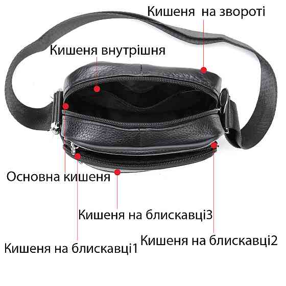 Вертикальный мессенджер 14992 Vintage Черный Киев