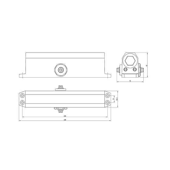 Дверний доводчик Dortec DT-536 Silver (63-00007) Киев