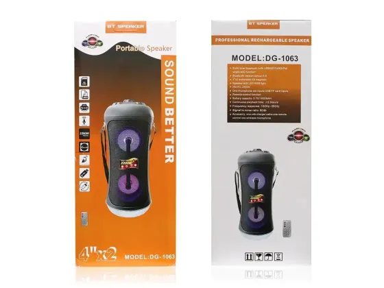 Портативна музична колонка Bluetooth DG-1063, 30Вт, FM, LED підсвічування, пульт ДУ, TF, акумулятор  Київ