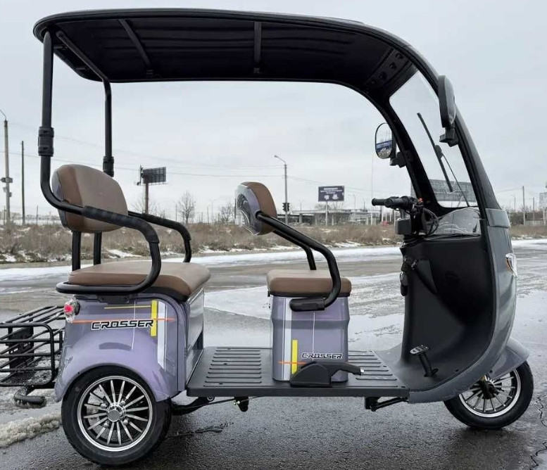 Електроскутер 3-х колесный  кришой CROSSER TR-7 1000W-72V-24Ah Дощовик. Харків - фото 8