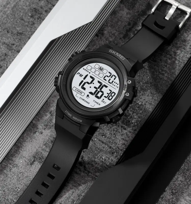 Годинник чоловічий наручний спортивний Skmei 2260 (Чорний з білим) Вінниця - фото 6