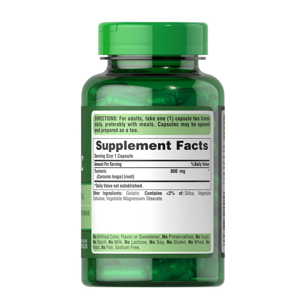 Куркума Puritan's Pride Turmeric 800 mg 100 капс Киев - изображение 2