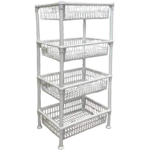 Етажерка прямокутна на 4 полиці пластик білий Nostalgia ELIF Житомир - изображение 1