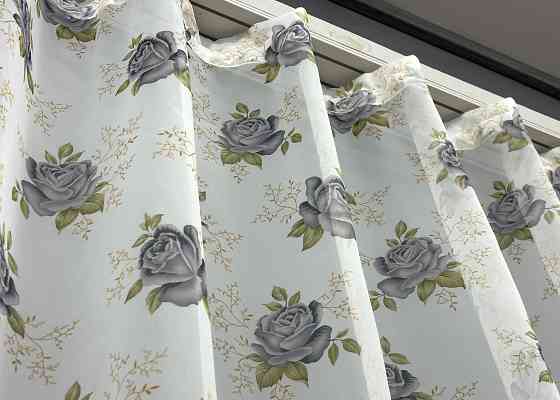 Тюль шифоновая с принтом цвет белый с серым 1801т Киев
