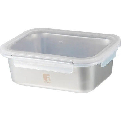 Харчовий контейнер Bergner Go Lovers з нержавіючої сталі прямокутний 0,8 л (BG-36310-GY) Вінниця - фото 1