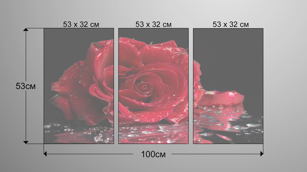 Модульная картина Роза Аrt-101_3А Киев - изображение 3