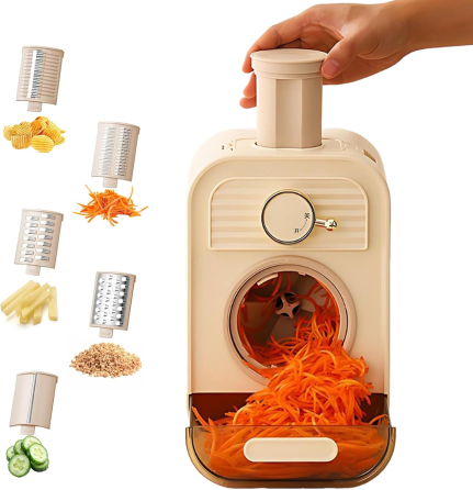 Електрична овочерізка 500W HY-1333, мультирізка для овочів із ножем із нержавійки для нарізки та подрібнення Одеса
