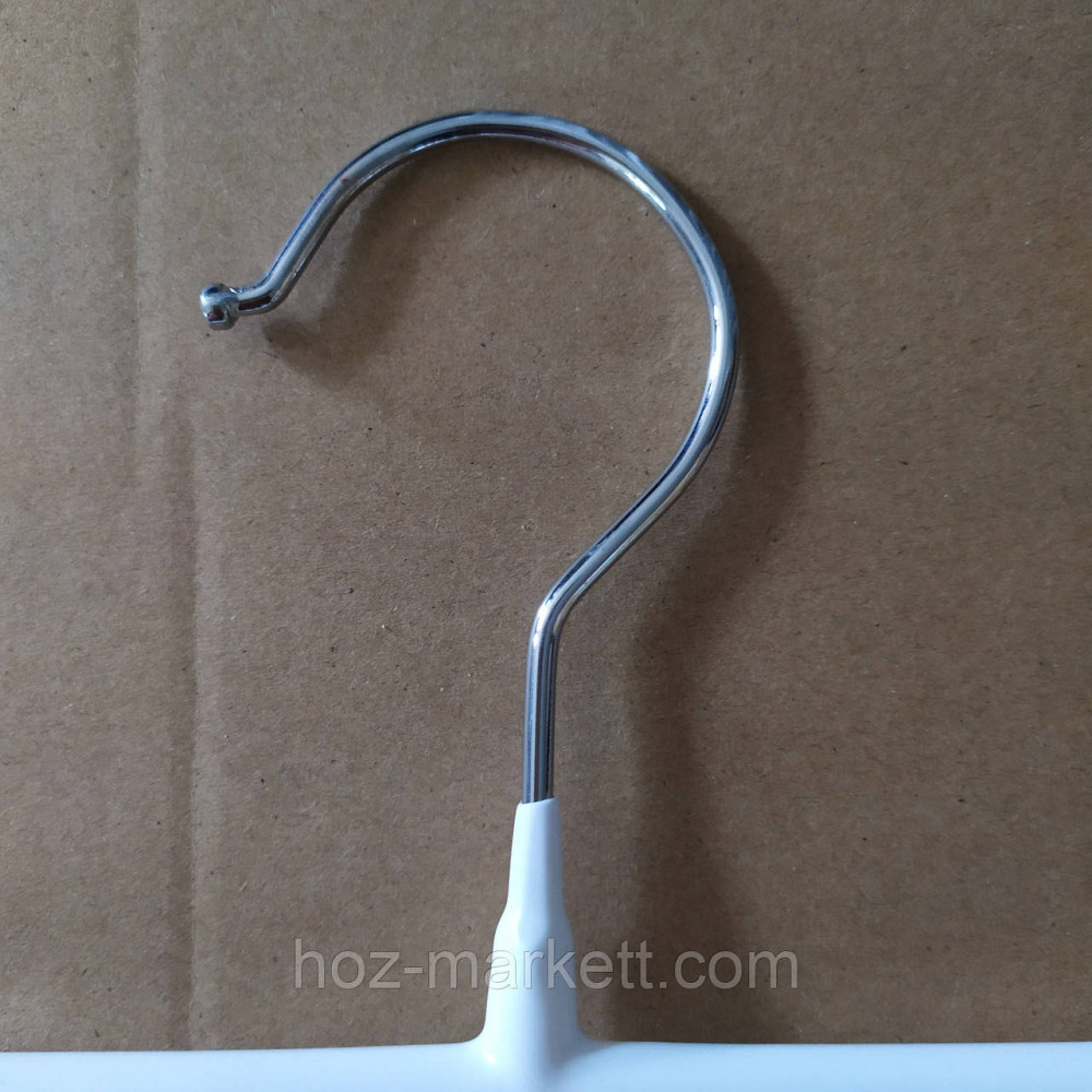 Плічка вішалки (тремпеля) брючні хромовані в силіконі з прищіпками білі 30 см 10 шт. в уп Харків - фото 2