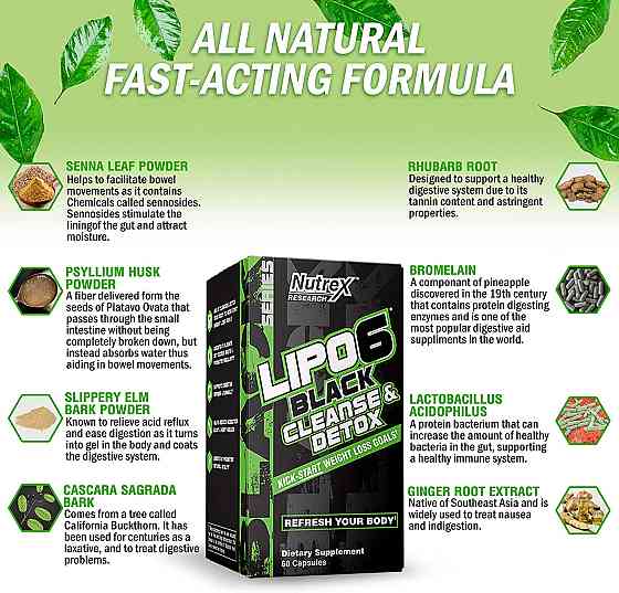 Детокс комплекс Nutrex Lipo-6 Black Cleanse &amp; Detox 60 Caps Луцьк