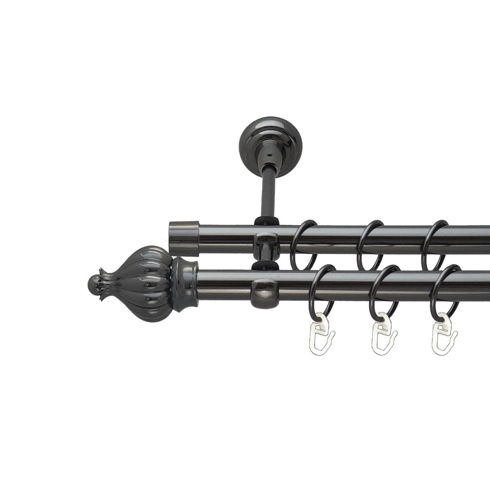 Карниз Orvit Таджа металевий дворядний відкритий Онікс 19\19 мм 200 см (00-00014958) Львов - изображение 1