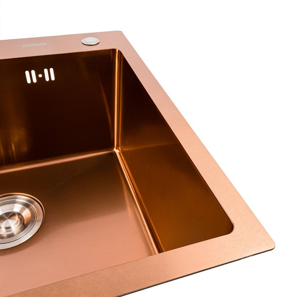 PLATINUM Кухонна мийка Platinum Handmade PVD мідь 500x500x220 (3,0/1,5 мм + дозатор в комплекті Коломия - фото 15