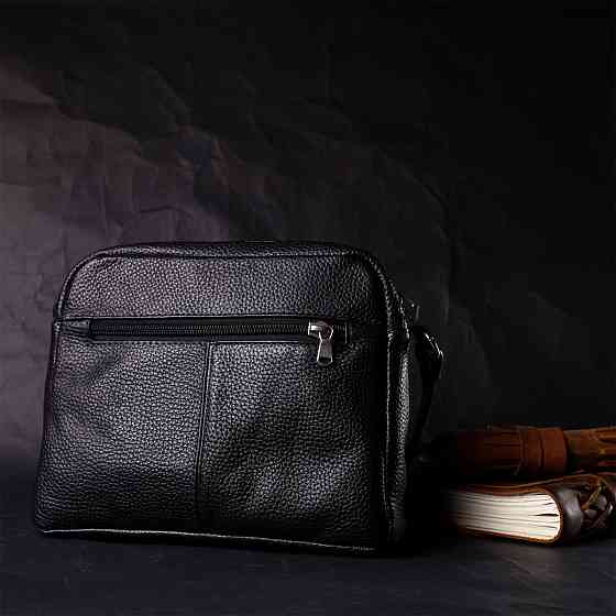 Зручна сумка жіноча крос-боді з натуральної шкіри GRANDE PELLE 11651 Чорна Київ