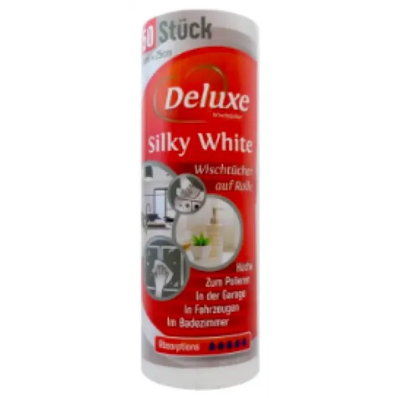 Універсальні багаторазові серветки Deluxe Silky White 50 штук у рулоні Львів