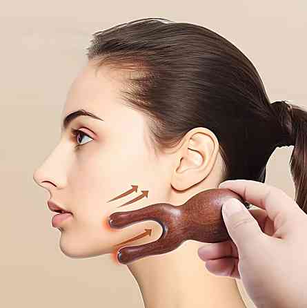 Дерев’яний масажер для обличчя та вух, масажер для носа та точок, ручний масажер з натурального дерева Київ