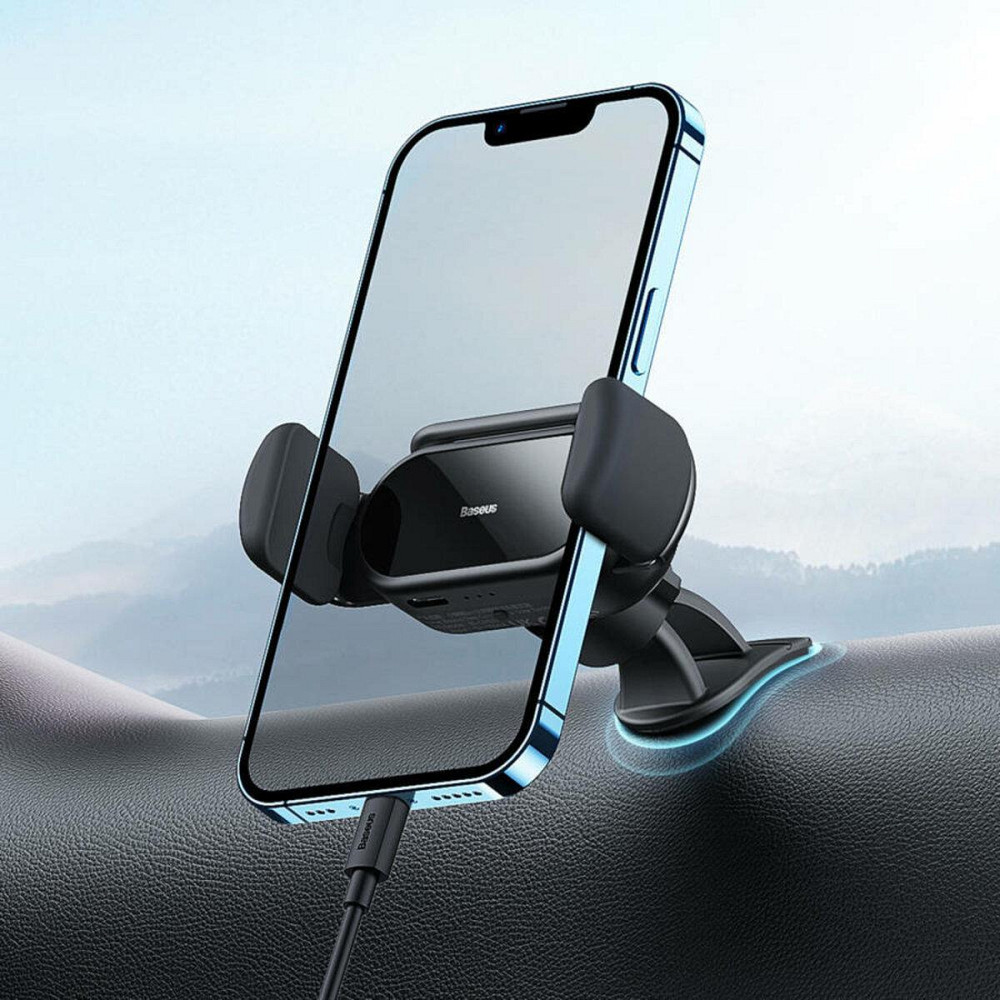 Автотримач для телефона Baseus Steel Cannon pro Solar Electric Car Mount Black Ковель - изображение 8