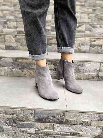 Nivelle Черевики жіночі NIVELLE сірі замша натуральна каблук 9см висота 10см (6093/8010-33) Коломыя
