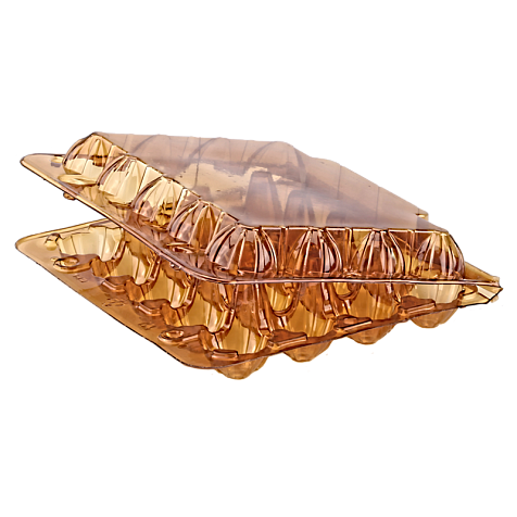 Упаковка для перепелиных яиц 20 ячеек коричневая квадратная ПЭТ (50 шт) — прочная тара для хранения и перевозк Харьков