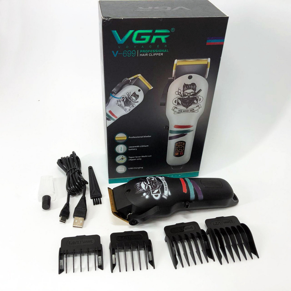 Машинка для стрижки волосся з універсальним живленням VGR V-699, Електромашинка для стрижки KZ-37 Київ - фото 5