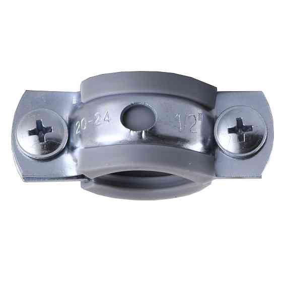 Хомут в зборi CR    1/2″ (20-23мм) з гвинтом-шурупом 8*80 та дюбелем в уп., сірий Тернопіль