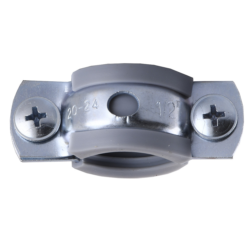 Хомут в зборi CR    1/2″ (20-23мм) з гвинтом-шурупом 8*80 та дюбелем в уп., сірий Тернопіль - фото 2