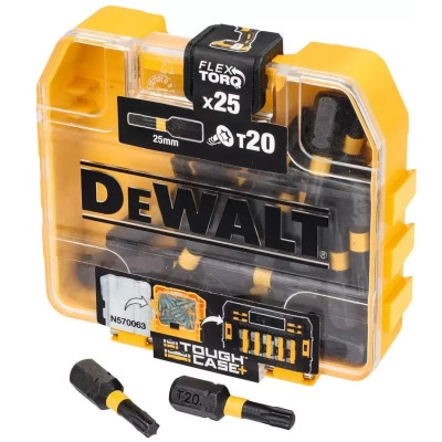 Набір біт DeWALT EXTREME FLEXTORQ, Torx, T20, L = 25 мм, 25 шт, кейс TOUGH CASE (DT70557T) Вінниця - фото 1
