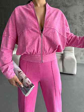 Женский прогулочный костюм двойка облегченная двунить варенка Малиновый, 46 Одесса
