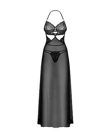 Прозора нічна сорочка з мереживом Iliosa + стрінги (S/M) Sex Aura Київ