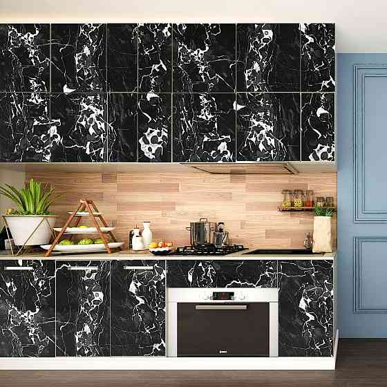 Самоклеюча плівка 0,45х10м х 0,07мм Чорний мармур з білим SW-00001280 Київ