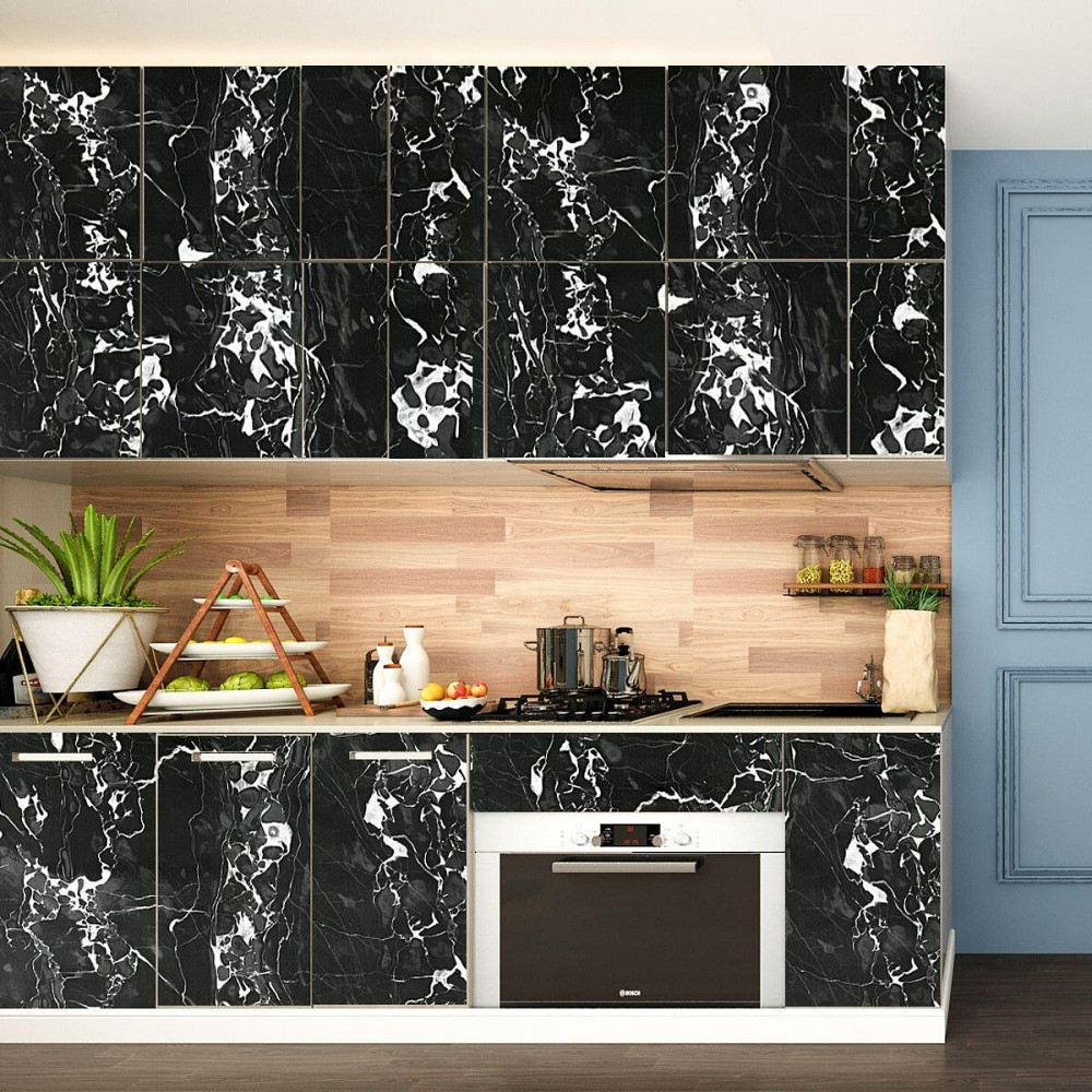 Самоклеюча плівка 0,45х10м х 0,07мм Чорний мармур з білим SW-00001280 Київ - фото 5