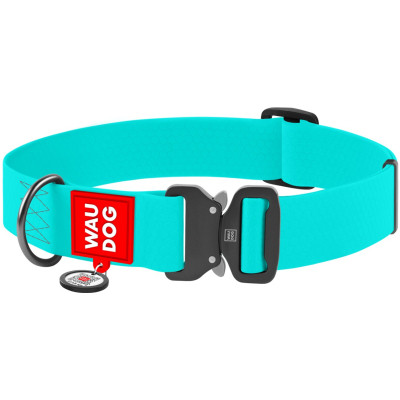 Нашийник для тварин WAUDOG Waterproof металева пряжка-фастекс XXL Ш 40 мм Д 46-70 см ментоловий (2781) Вінниця - фото 1