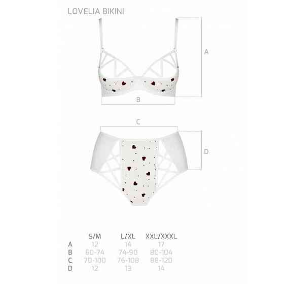 Еротичний комплект з малюнком Passion LOVELIA BIKINI L/XL, white Sex Aura Київ