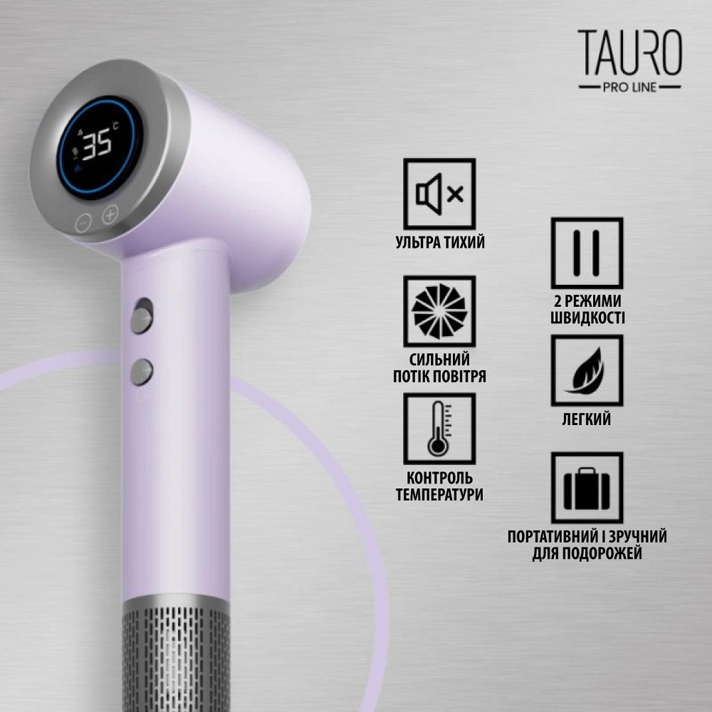 Tauro Pro Line Ручний фен для сушіння шерсті домашніх тварин з технологією генерації негативних іонів з вилкою ЄС, білий Киев - изображение 5