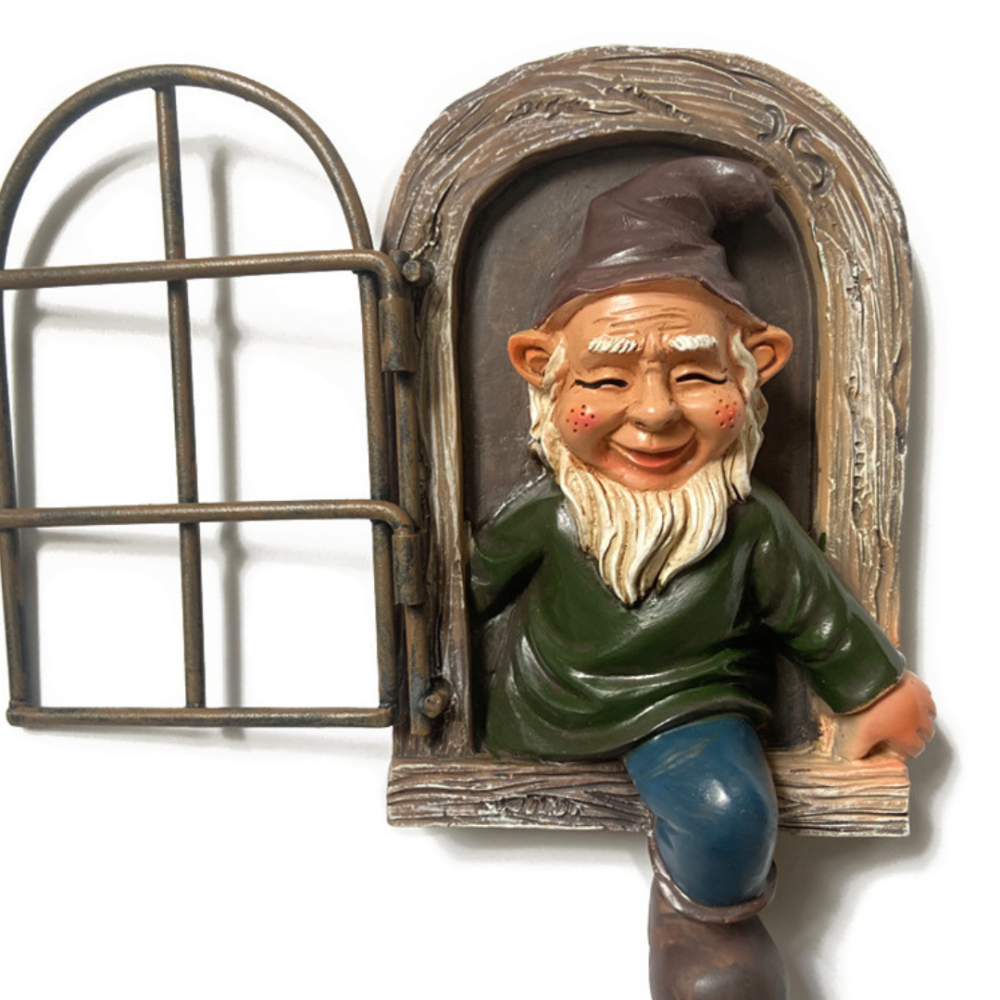 Садова фігурка Гном у вікні. Підвісна садова фігурка. Садовий гном. Одеса - фото 3