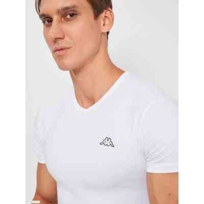Футболка Kappa T-shirt Mezza Manica Scollo V K1311 Bianco білий M (8052394813911) Вінниця