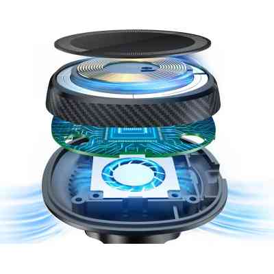 Универсальный автодержатель Grand-X MT-15W MagSafe с зарядкой 15W (крепление на дефлектор) (MT-15W) Винница