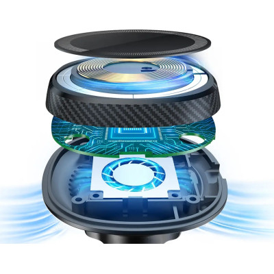 Універсальний автотримач Grand-X MT-15W MagSafe з зарядкою 15W (кріплення на дефлектор) (MT-15W) Вінниця - фото 3