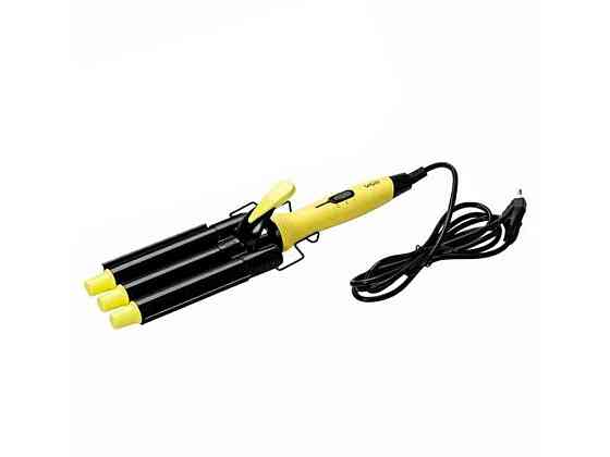Плойка 100Вт потрійна V-595 YELLOW, 5 режимів, керамічне покриття, LED дисплей ТМ VGR Київ
