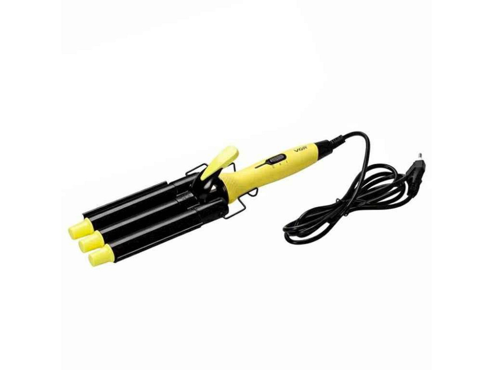 Плойка 100Вт потрійна V-595 YELLOW, 5 режимів, керамічне покриття, LED дисплей ТМ VGR Київ - фото 1