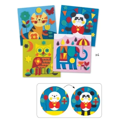 Набор для творчества Djeco Аппликация Мягкие существа (DJ09863) Винница - изображение 2