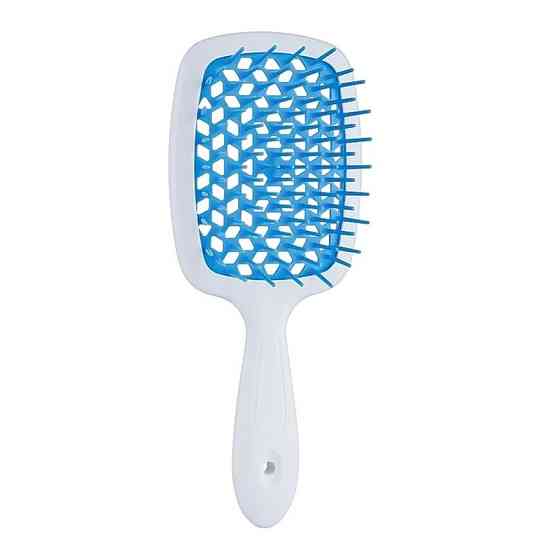 Щетка для волос белая с синим SMALL SUPER BRUSH Janeke Киев