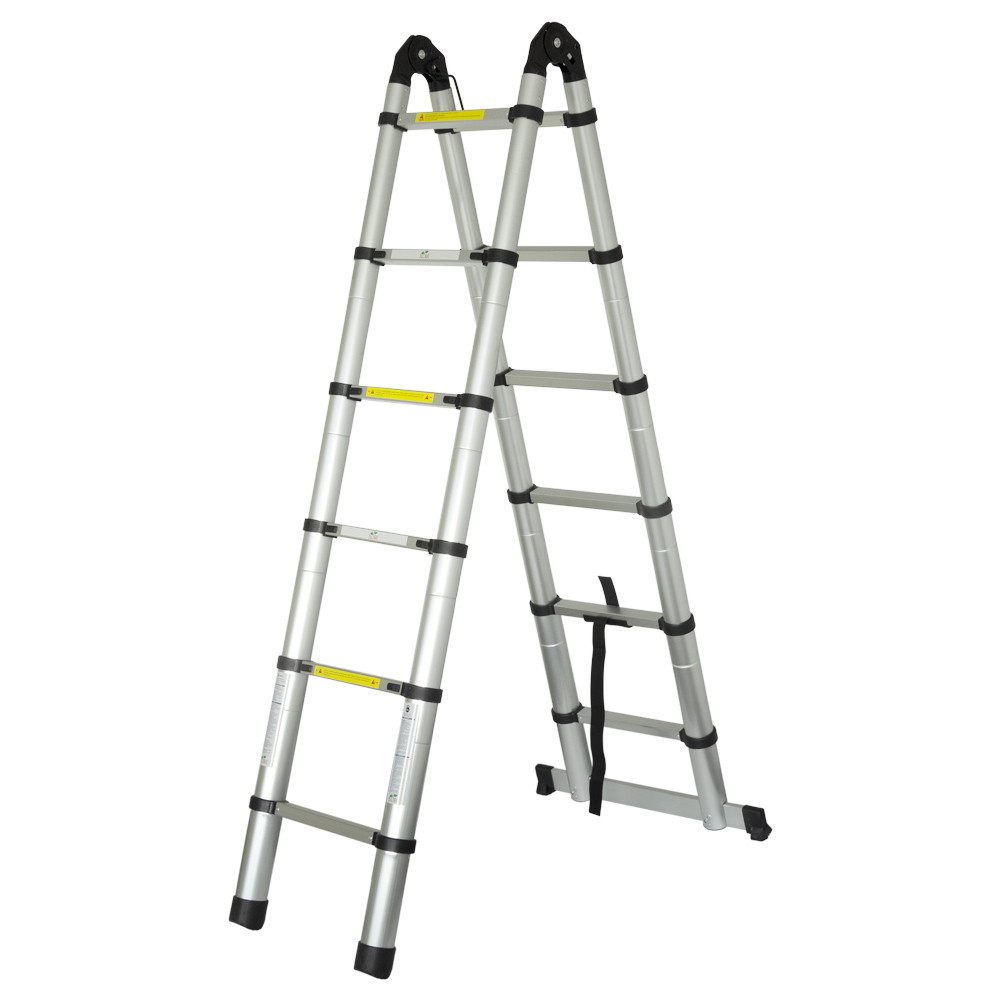 Драбина телескопічна універсальна 2×6 щаблів 3.8 м FLORA (5033414) Київ - фото 8