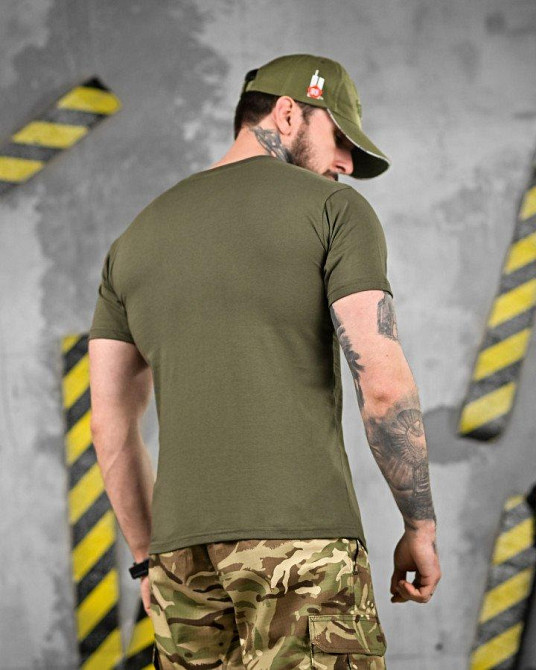 Футболка бавовняна олива (добру якість) ЖН4293 Одеса - фото 3